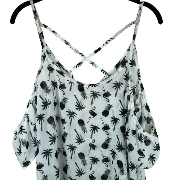 EUC Miken‎ Swim Womens Cold Shoulder Swim Dress Cover Up With Tassel Trim Size M - Picture 2 of 8